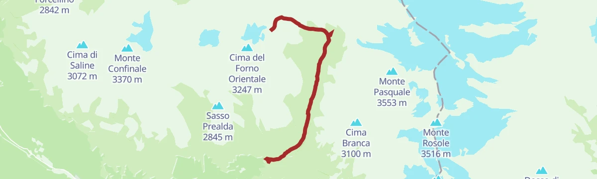 Route map: Zebru' Peak